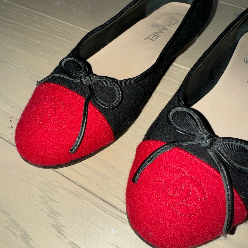 Authentic Chanel Wool Ballet Flats - Picture 2 of 6